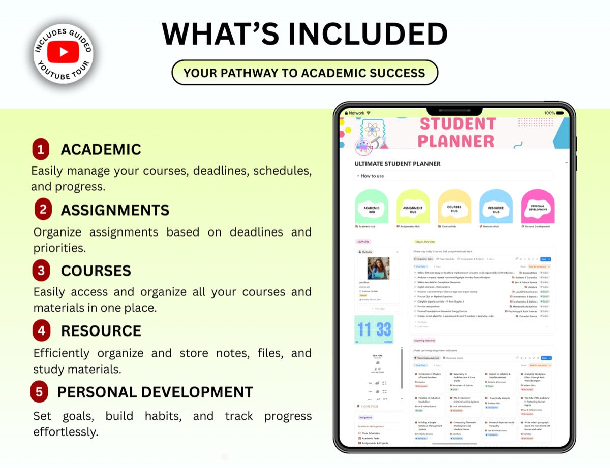 Notion Student Planner